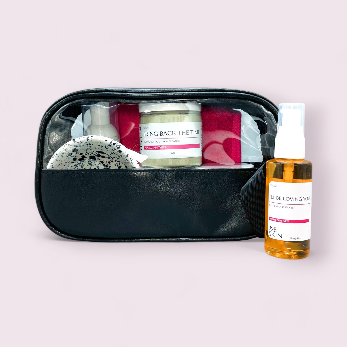 black multifunctional cosmetic travel case