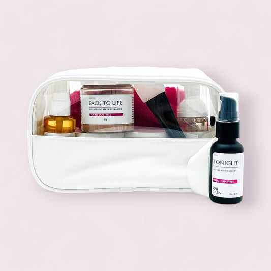 white multifunctional cosmetic travel case