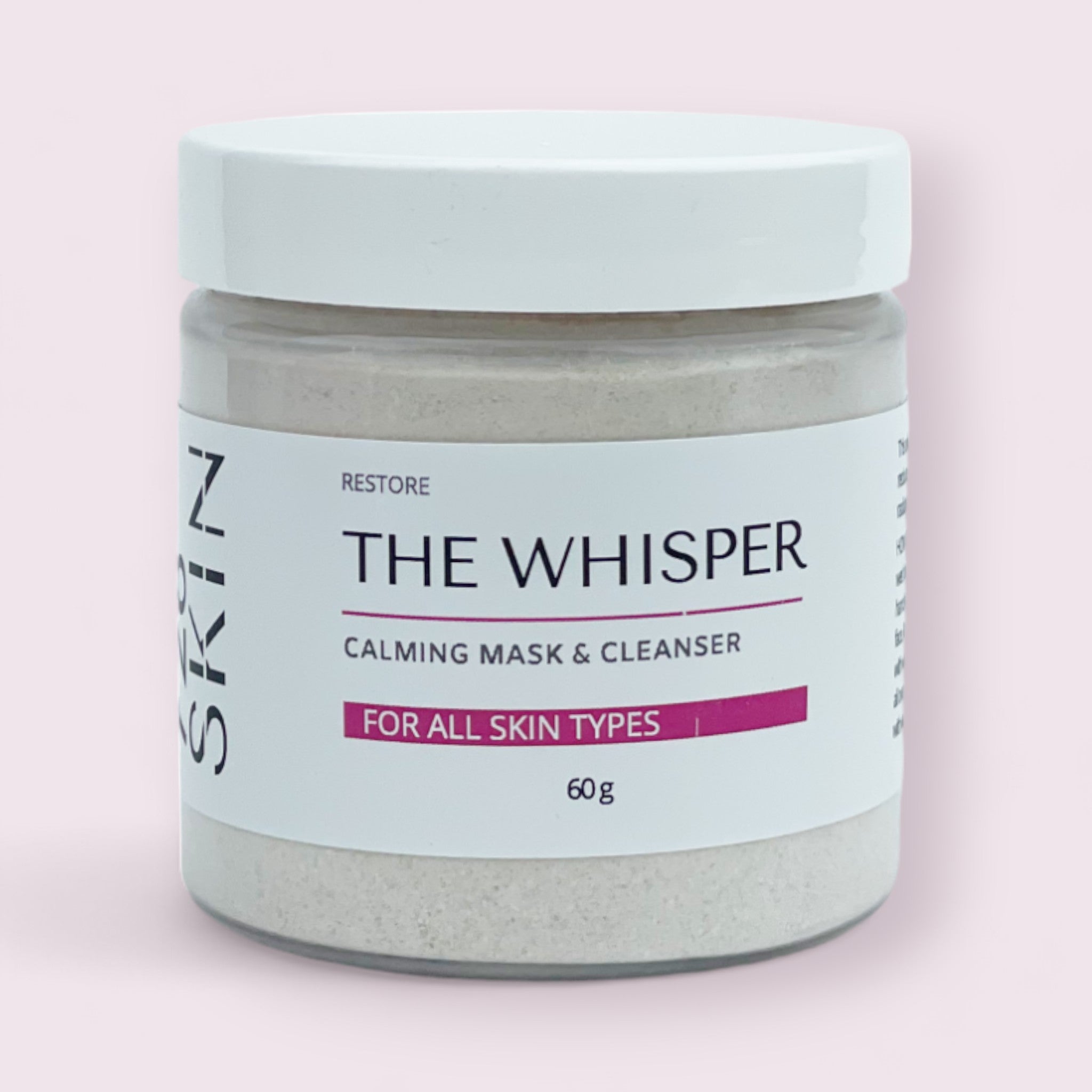 60g jar of the whisper calming face mask and cleanser