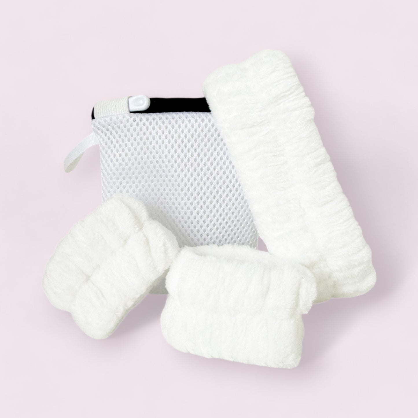 three piece spa headband and wristband set